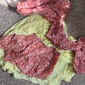 The POST two piece orange floral set